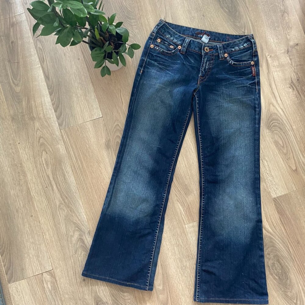 Silver Jeans Dark Blue "Tia" Flare Jeans